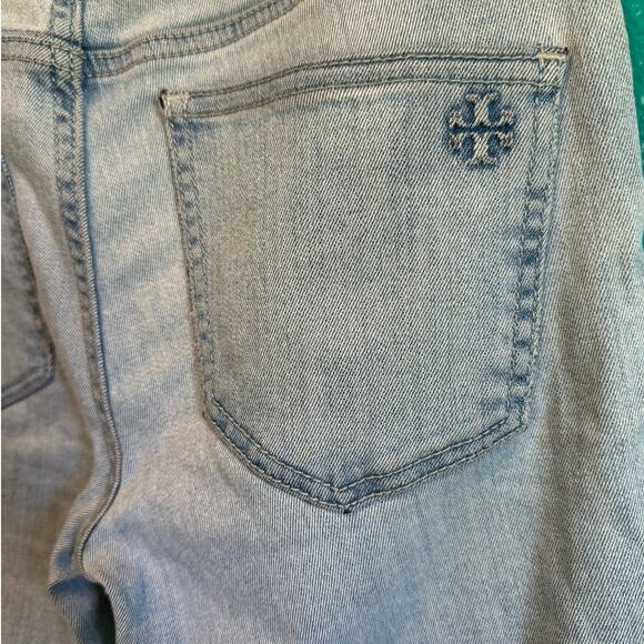 Tory Burch Slim Straight Light Blue Denim Jeans Women's 24 - Picture 8 of 10
